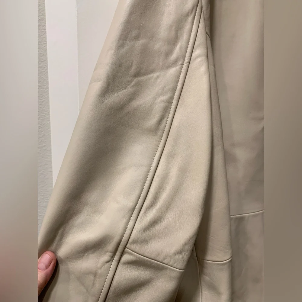 Nordstrom Womens Lamb Skin Leather Cream Everyday Blazer 🌴 - Picture 14 of 16
